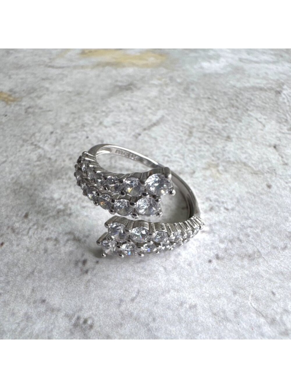 Abstract 925 Silver Ornate Size 8 Statement Ring